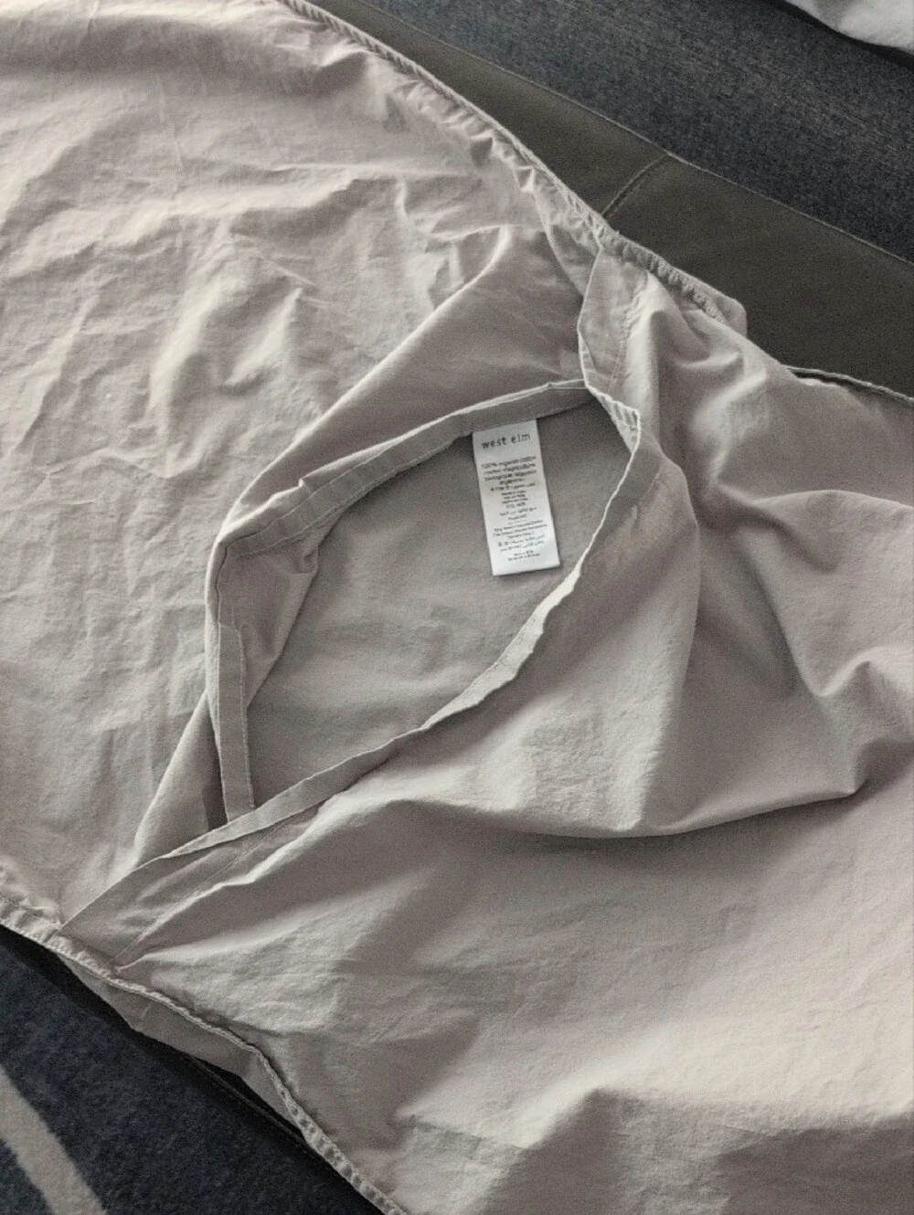 West Elm King Size Light Gray Duvet Cover Set